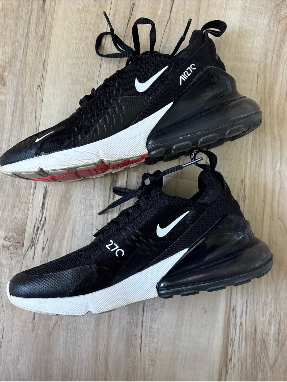 Nike Air Max 270 Men's Sneakers - Black/White with Red Accent